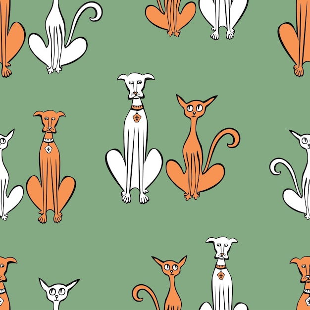 Vector fondo de vector de los perros y gatos