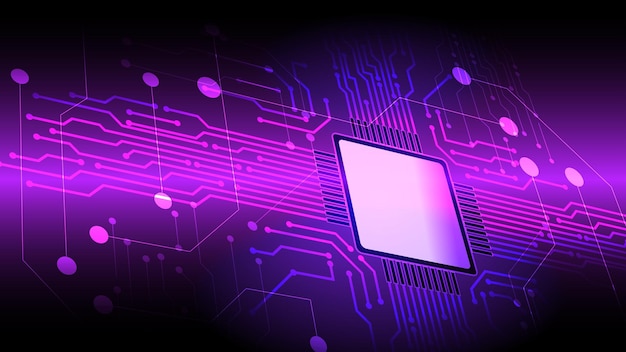 Fondo de vector de placa de circuito de microprocesador de computadora abstracta. EPS 10.