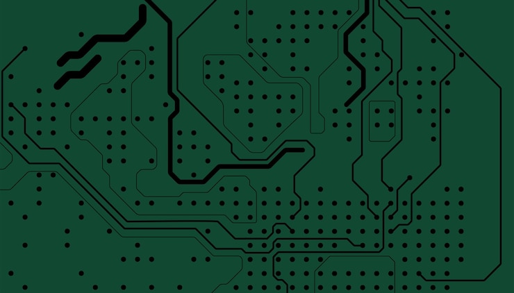 Vector fondo de vector de placa de circuito. tecnología de hardware de computadora electrónica. tarjeta madre