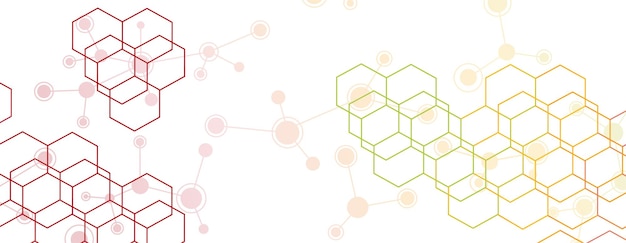 Fondo de vector de plantilla de presentación de biotecnología de estructura molecular