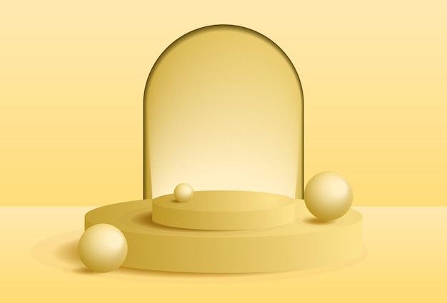 Fondo de vector de podio amarillo abstracto