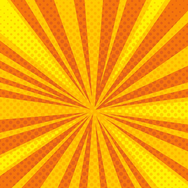 Fondo de vector de pop art cartoon retro blast sunburst