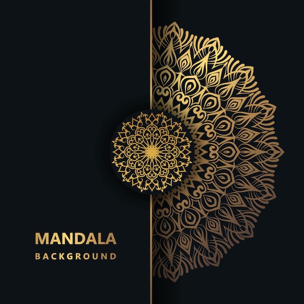 Fondo de vector premium de decoración dorada de mandala de lujo