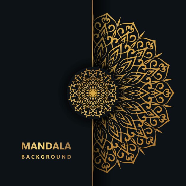 Fondo de vector premium de decoración dorada de mandala de lujo