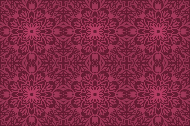 Vector fondo de vector púrpura hermoso con patrón sin fisuras de mosaico floral abstracto