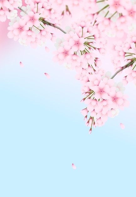 Fondo de vector rosa fantasía sakura