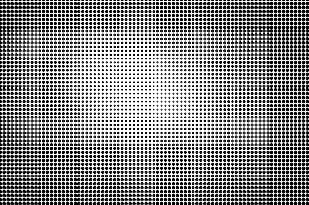 Fondo de vector de semitono abstracto forma de puntos blancos y negros