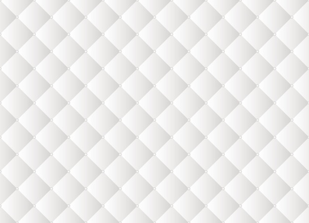 Fondo de vector de textura de cuero de tapicería acolchada premium blanco