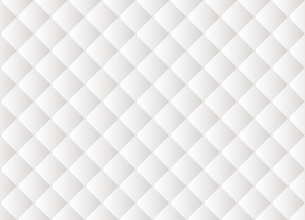 Vector fondo de vector de textura de cuero de tapicería acolchada premium blanco