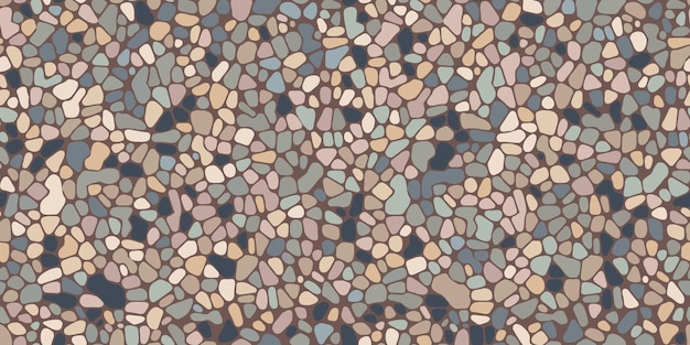 Fondo de vector de textura de piso orgánico de mosaico de guijarros sin costuras