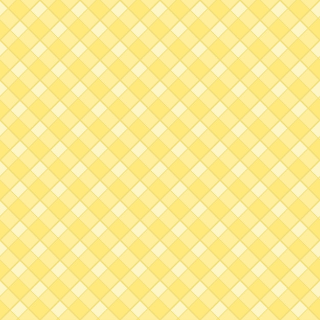 Fondo de vector de textura de tela escocesa de paño de tabla de cuadros diagonales amarillo