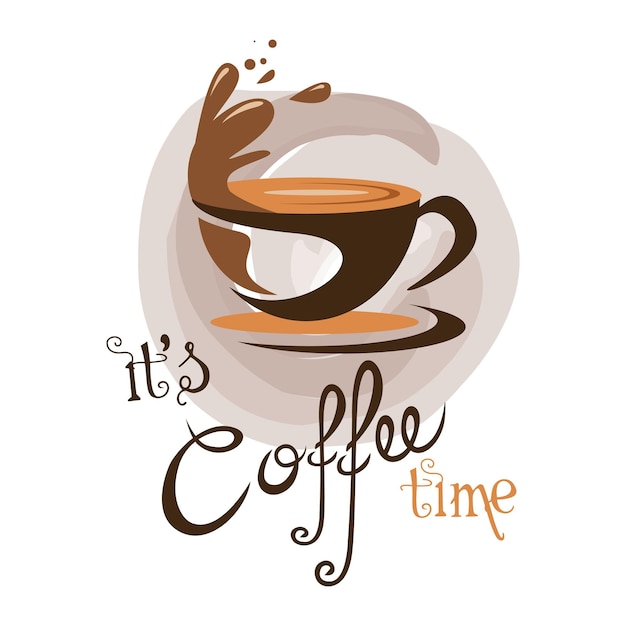 Fondo de vector de tiempo de café Cita conceptual sobre el disfrute de beber café