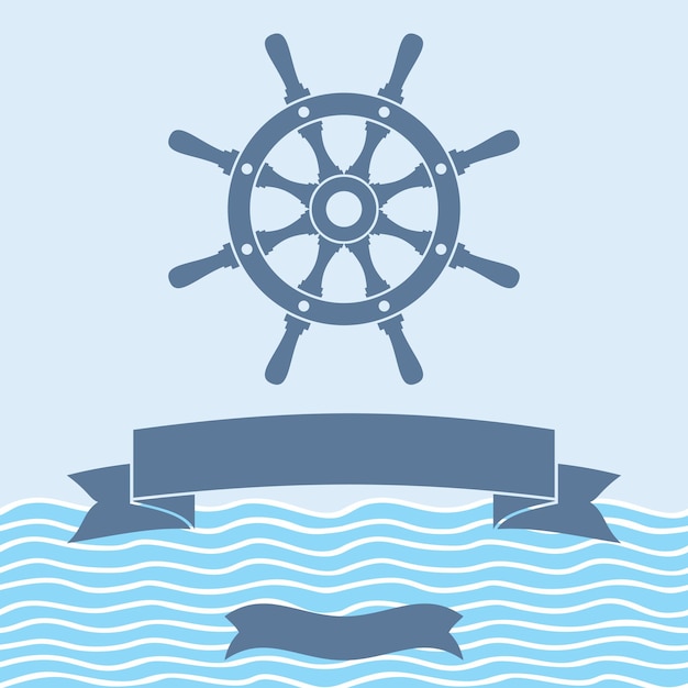 Fondo de Vector de timón de barco