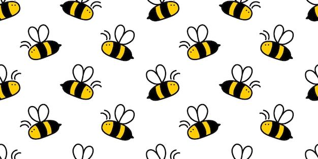 Fondo de vector transparente dibujado a mano pequeña abeja miel lindo