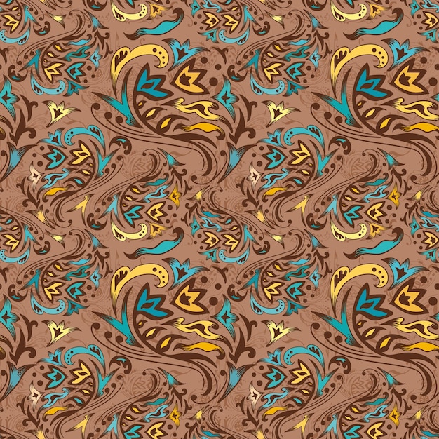 Fondo de vector transparente marrón amarillo y turquesa con motivos islámicos