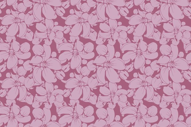 Fondo de vector transparente de patrón floral Diseño de papel tapiz de follaje y flores de la naturaleza