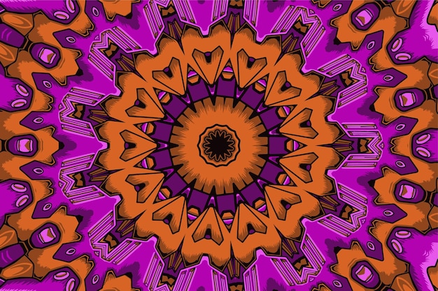 Fondo de vector transparente con patrón de mandala de arte de doodle de diseño étnico con adornos coloridos