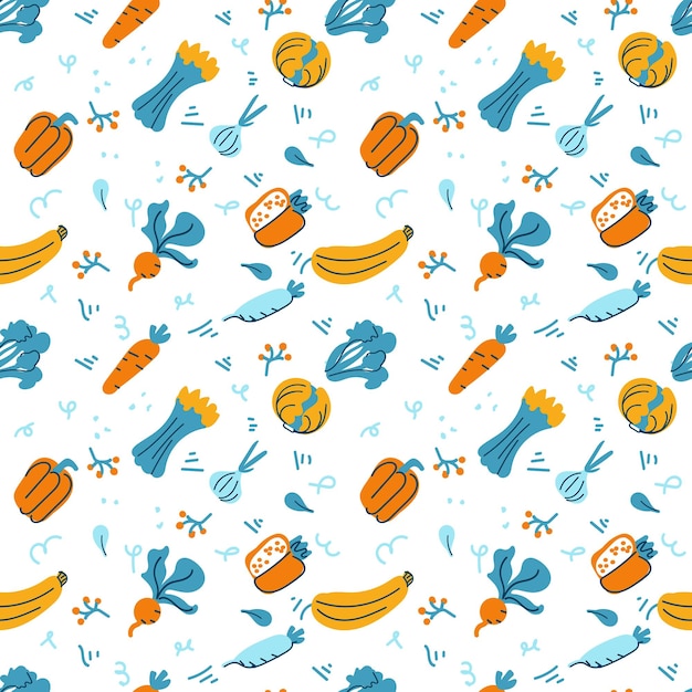 Fondo de vector transparente con varias frutas y verduras