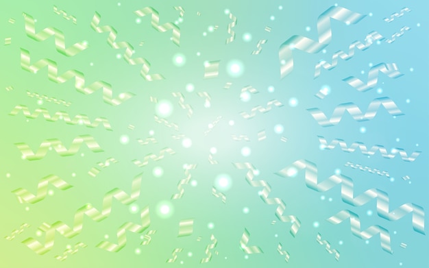Fondo de vector verde azul claro con confeti de Navidad