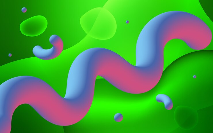 Vector fondo de vector verde claro con formas líquidas