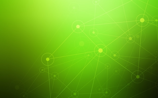 Fondo de vector verde claro con puntos y líneas