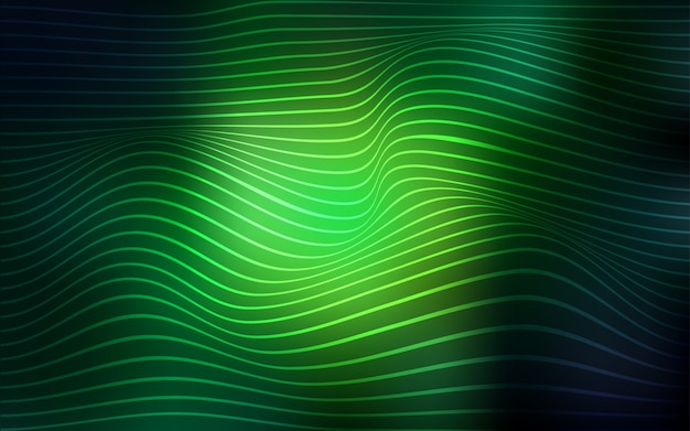 Fondo de vector verde oscuro con líneas curvas