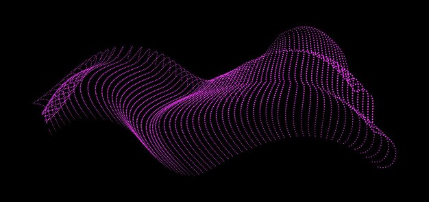 Fondo vectorial 3D con patrones geométricos, ondas abstractas y fondo digital de medio tono