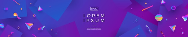 Fondo vectorial abstracto Banner con forma fluida y geométrica Ilustración con espacio de copia