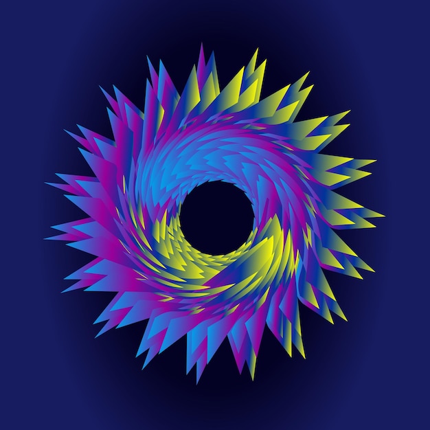 Un fondo vectorial abstracto compuesto por líneas de colores que se mueven hacia el centro