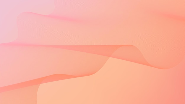 Fondo vectorial abstracto Fuzz de melocotón con ondas dinámicas rosas y naranjas ondas de mezcla futuristas