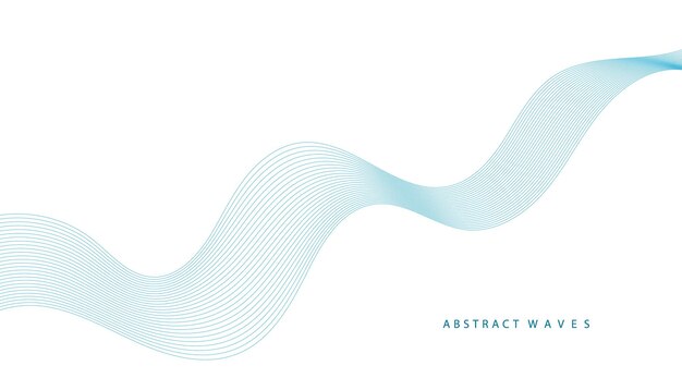 Fondo vectorial abstracto con líneas onduladas azules Fondo de ondas azules Ilustración vectorial de líneas azules