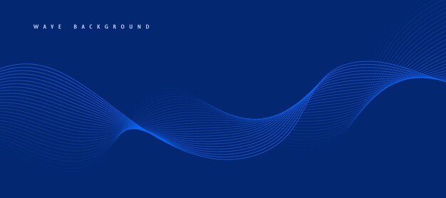 Fondo vectorial abstracto con líneas onduladas azules