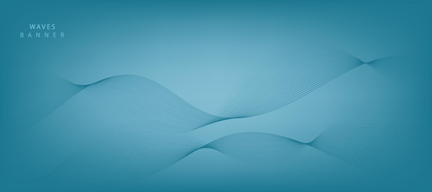 Fondo vectorial abstracto con líneas onduladas azules