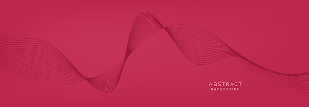 Fondo vectorial abstracto con líneas onduladas rojas