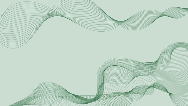 Fondo vectorial abstracto líneas onduladas verdes para el diseño de folletos de sitios web
