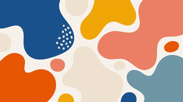 Fondo vectorial abstracto mínimo con formas de fluidos orgánicos en tonos de tierra suave con azul