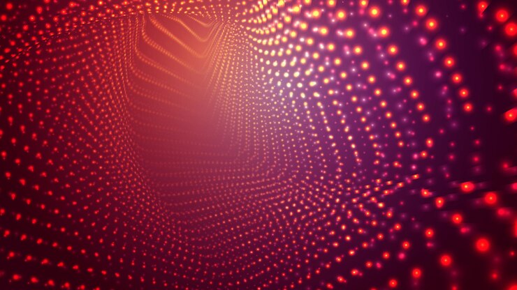 Vector fondo vectorial abstracto, túnel infinito brillante de segmentos brillantes.
