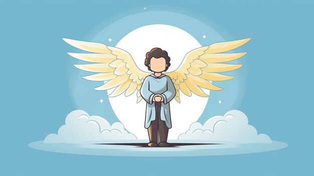 Vector el fondo vectorial del ángel guardián