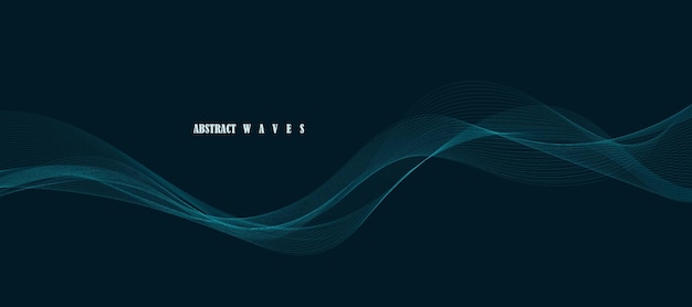 Fondo vectorial azul abstracto con líneas onduladas azules