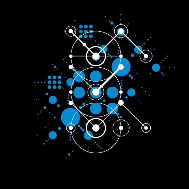 Fondo vectorial Bauhaus modular, creado a partir de figuras geométricas simples como círculos y líneas. Lo mejor para usar como póster publicitario o diseño de pancartas.