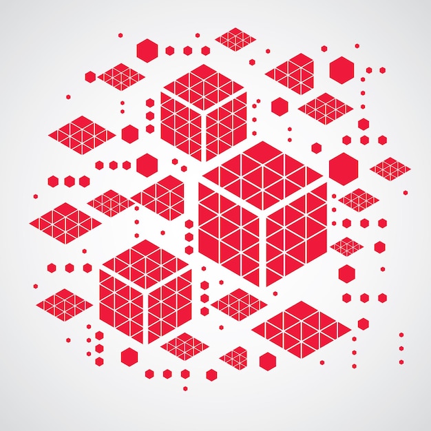 Fondo vectorial Bauhaus modular, creado a partir de figuras geométricas simples como hexágonos, círculos y líneas. Lo mejor para usar como póster publicitario o diseño de pancartas. Esquema mecánico abstracto.
