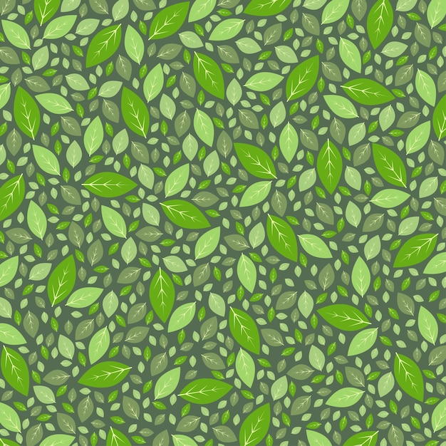 Fondo vectorial sin costuras de resumen de primavera con hojas verdes