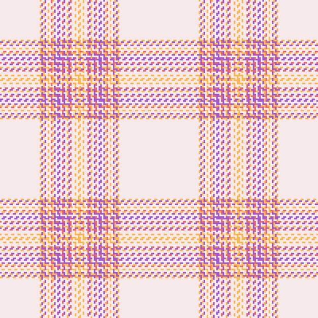 Fondo vectorial sin costuras de tela tartan de cheque con un patrón textil de textura a cuadros en colores blanco y ámbar