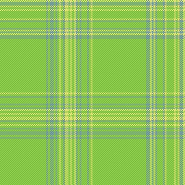 Fondo vectorial a cuadros de textil de textura de patrón con un tejido de cheque de tartan sin costuras en colores verde y limón