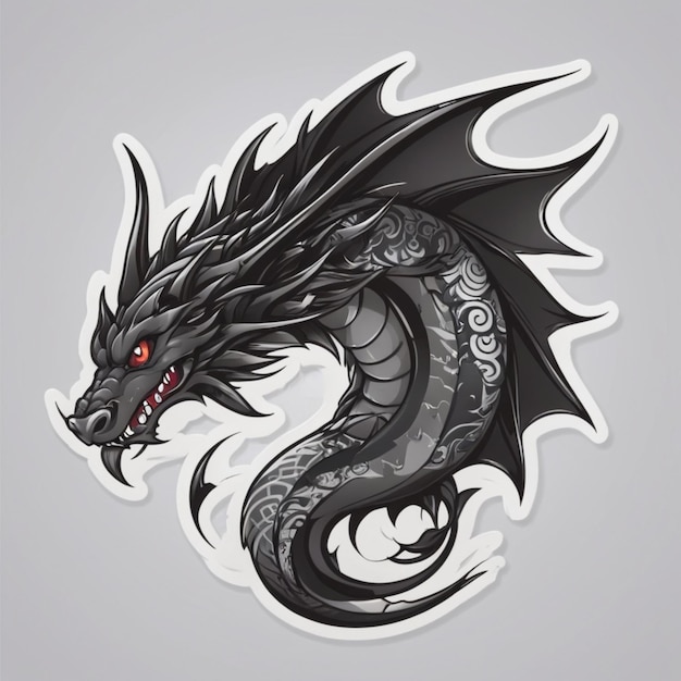El fondo vectorial del dibujo animado del tatuaje del dragón