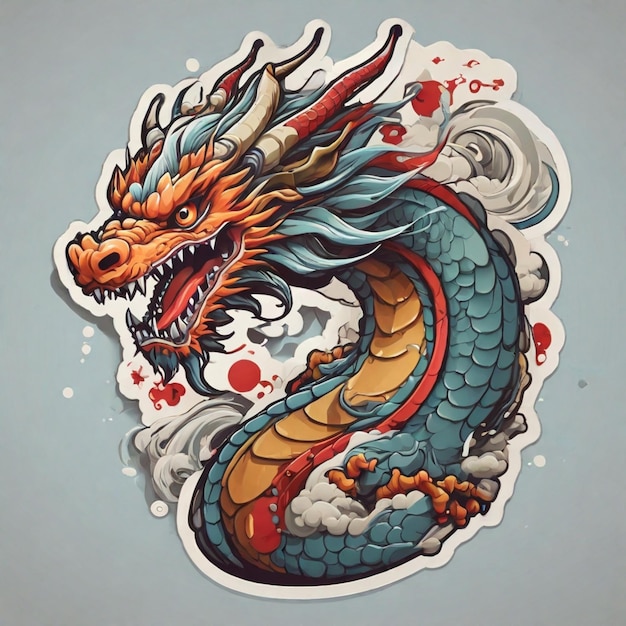 Fondo vectorial de dibujos animados de dragones japoneses