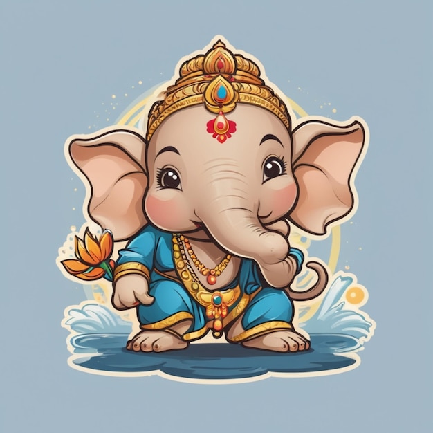 Vector fondo vectorial de dibujos animados de ganesh