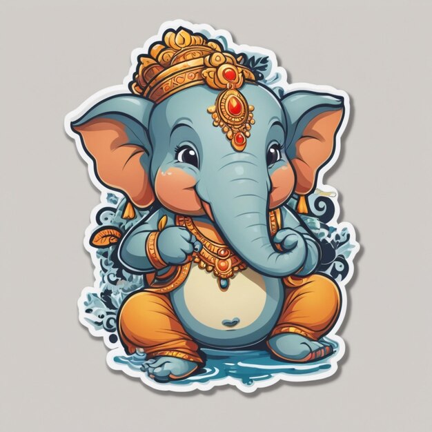 Vector fondo vectorial de dibujos animados de ganesh