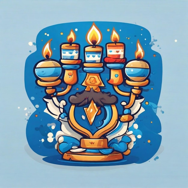 Vector fondo vectorial de dibujos animados de hanukkah