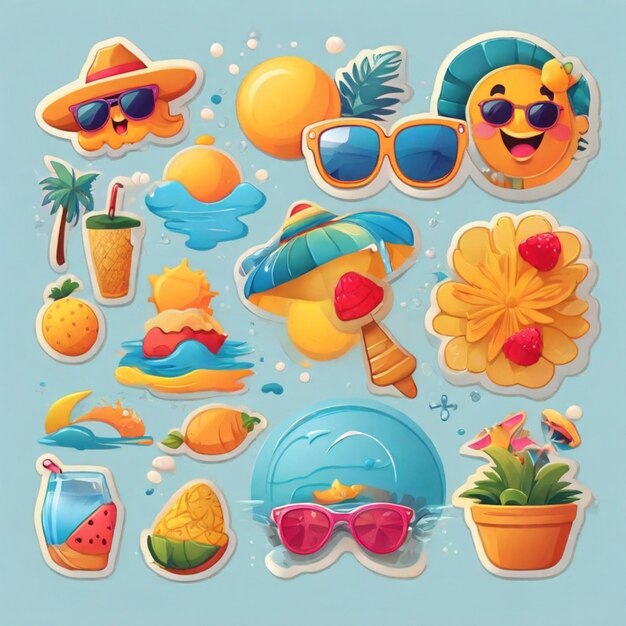 Vector fondo vectorial de dibujos animados de verano